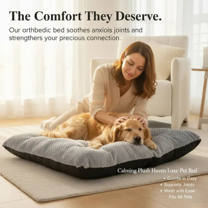 Calming Plush Haven Luxe Pet Bed